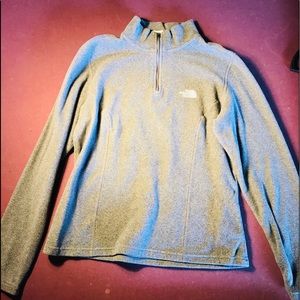 grey north face/ cowl neck